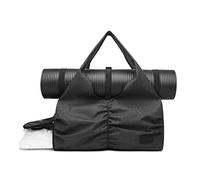 Y.U.M.C. Borsa da viaggio per yoga, palestra, da donna, per trasportare attrezzi da allenamento, trucchi e accessori, scomparto per scarpe e tasche per riporre oggetti asciutti e bagnati, Nero, M