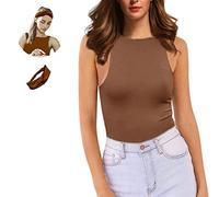 Y WJing Yi Jia Body da donna senza maniche girocollo con perizoma Halter canotte modellante body sexy shapewear body tuta top, acero, M