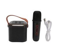 Y1 Mini Home Karaoke Machine con luci RGB 1 microfono wireless con altoparlante bluetooth portatile a batteria integrata per feste che cantano divertimento (Nero)