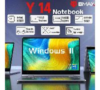 Y14 MaxBook | Display touch IPS FHD 14" | Processore Intel Alder Lake N100 | 16GB LPDDR5 RAM + 512GB SSD | Grafica Intel UHD | Laptop Windows 11 | Notebook sottile convertibile a 360° | Tastiera a cor