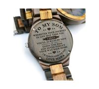 (Y1804) A mio figlio: sei capace di realizzare qualsiasi cosa ti metta in mente. Orologio inciso in