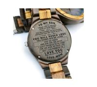 (Y1809) A mio figlio: sei capace di realizzare qualsiasi cosa ti metta in mente. Orologio inciso in