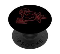 Y2K 80s 90s Retro DJ Cat Cat Tomcat con cuffia auricolare PopSockets PopGrip Adesivo