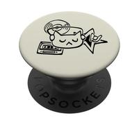 Y2K 80s 90s Retro DJ Tomcat Cat con cuffie cuffie PopSockets PopGrip Adesivo