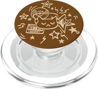 Y2K 90s 80s Retro DJ Cat Cat Tomcat con cuffia auricolare PopSockets PopGrip per MagSafe