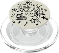 Y2K 90s 80s Retro DJ Tomcat Cat Cat con cuffie auricolare PopSockets PopGrip per MagSafe