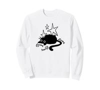 Y2K 90s Lazy Chubby Cat Tomcat di Fish Bones Stargazing Felpa