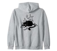 Y2K 90s Lazy Chubby Cat Tomcat di Fish Bones Stargazing Felpa con Cappuccio