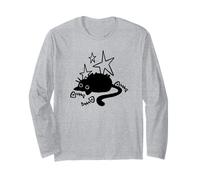 Y2K 90s Lazy Chubby Cat Tomcat di Fish Bones Stargazing Maglia a Manica