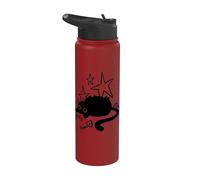Y2K 90s Lazy Chubby Cat Tomcat di Fish Bones Stargazing Stainless Steel Insulated Water Bottle