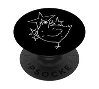 Y2K 90s Pazzo Spaventoso Gallina Pollo è spaventato sotto un cielo stellato PopSockets PopGrip Adesivo