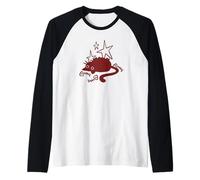 Y2K 90s Pigro Paffuto Tomcat Cat di Fish Bones Stargazing Maglia con Maniche Raglan