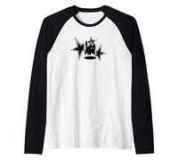 Y2K 90s Scary Cat Tomcat è spaventato sotto Big Stary Maglia con Maniche Raglan