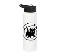 Y2K 90s Scary Cat Tomcat è spaventato sotto la coda stellata Stainless Steel Insulated Water Bottle