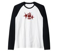 Y2K 90s Scary Tomcat Cat è spaventato sotto Big Stary Maglia con Maniche Raglan