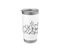 Y2K 90s Snail Mouse e Worm Tea Time Sotto le stelle Bicchiere termico in acciaio inox doppia parete