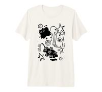Y2K 90s Surreal Cat con Juice Box e Gattino Grapevine Maglietta Premium