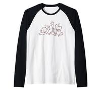 Y2K 90s Tea Time sotto Le Stelle con Lumaca Topo e Verme Maglia con Maniche Raglan
