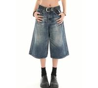 Y2k Baggy Jean Shorts Jorts Y2k Hip Hop Shorts Skater Jeans Grunge Pantaloncini Estetici Pantaloni, 7fen# Blu, M
