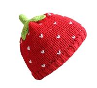 Y2k Beanie per le donne fragola Crochet cappelli Demon Beanies carino cappello grunge emo slouchy caldo lavorato a maglia cappelli, Fragole, Taglia unica
