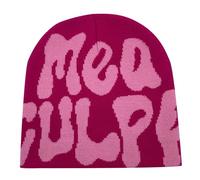 Y2k - Berretto da uomo e da donna, per adolescenti, Y2k, invernale, lavorato a maglia, in cotone, con stampa Y2k, colore rosa Harajuku, Mea Culpa-11, Taglia unica