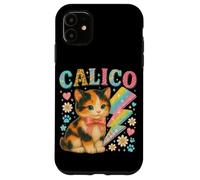 Y2K Calico Cat Design con fulmini e fiori Custodia per iPhone 11