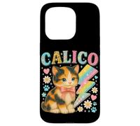 Y2K Calico Cat Design con fulmini e fiori Custodia per iPhone 15 Pro