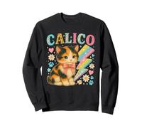 Y2K Calico Cat Design con fulmini e Fiori Felpa