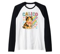 Y2K Calico Cat Design con fulmini e Fiori Maglia con Maniche Raglan