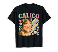 Y2K Calico Cat Design con fulmini e Fiori Maglietta