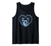 Y2K Cat Chain Heart Cute Emo Goth 90s 2000s Vintage Graphic Canotta