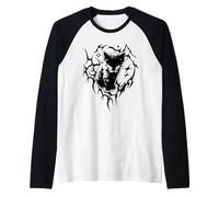 Y2K Cat Cute Emo Goth 90s 2000s Grunge Vintage Graphic Maglia con Maniche Raglan
