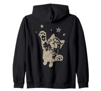 Y2K Cat Jumping Stars 90s 2000s Grunge Silly Vintage Graphic Felpa con Cappuccio