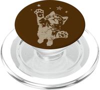 Y2K Cat Jumping Stars 90s 2000s Grunge Silly Vintage Graphic PopSockets PopGrip per MagSafe