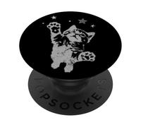 Y2K Cat Jumping Stars Silly 90s 2000s Grunge Vintage Graphic PopSockets PopGrip Adesivo