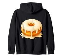 Y2K Cinnamon Roll Kawaii Sweet Snack Estetico Pastello Felpa con Cappuccio