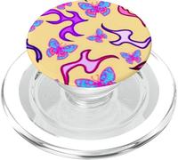 Y2K Farfalla Fiamme Motivo Viola Fuoco Retro 2000s Design PopSockets PopGrip per MagSafe