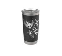 Y2k Grunge Skull Wings 2000s 90s Emo Harajuku Goth Bicchiere termico in acciaio inox doppia parete
