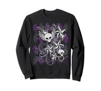 Y2k Grunge Skull Wings Star Purple 2000s Emo Harajuku Goth Felpa