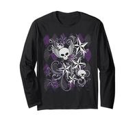Y2k Grunge Skull Wings Star Purple 2000s Emo Harajuku Goth Maglia a Manica