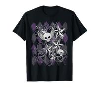 Y2k Grunge Skull Wings Star Purple 2000s Emo Harajuku Goth Maglietta