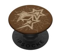 Y2k Grunge Stars 2000s Beige Tattoo Vintage Graphic PopSockets PopGrip Adesivo