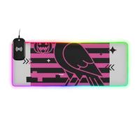 Y2k Halloween Corvo Rosa Nero Wirel Ricarica Incandescente Scrivania Mouse pad Riposo Impermeabile 89,9 x 39,9 cm Grande Scrivania Mouse pad Desktop mat