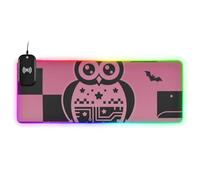 Y2k Halloween Gufo Rosa Nero Wirel Ricarica Glowing Grande Mouse Pad Grande Gioco 89,9 x 40,7 cm Mouse e Tastiera Mat