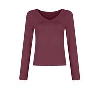 Y2K - Maglietta da donna sexy a maniche lunghe, da donna, scollo a V, tunica chic ed elegante, aderente, aderente, tinta unita, camicetta basic, pullover casual, top fashion streetwear per party