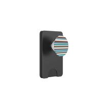 Y2K Marrone Blu Teal Coastal Stripe Pattern Retro estetica PopSockets PopWallet per MagSafe