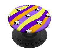 Y2K, motivo a righe ondulate con stelle, arte colorata retrò PopSockets PopGrip Adesivo