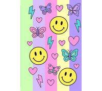 Y2K Notebook: Cute Pastel Aesthetic Lined Journal with Smileys, Butterflies & Hearts: Perfect for school, journaling, doodles, and notes | 172 lined pages | A5 paperback