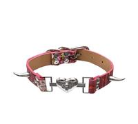 Y2K Punk Sweet Cool Split Choker, plaid floreale rivetto cuore chiusura collare collana per stili audaci