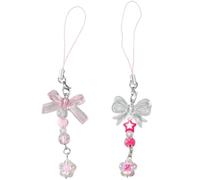 Y2k Ragazza Cuore Fiore Bowknot Loves Cuore Orso Stella Portachiavi Dolce Auto Borsa Accessorio Telefono Shell Lega Pendente Telefono Ciondolo Charm, A, Taglia unica
